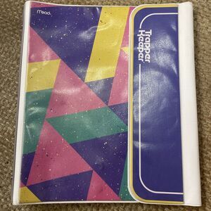 Mead Trapper Keeper Retro Look 3 Ring Binder Color Block Clip Board